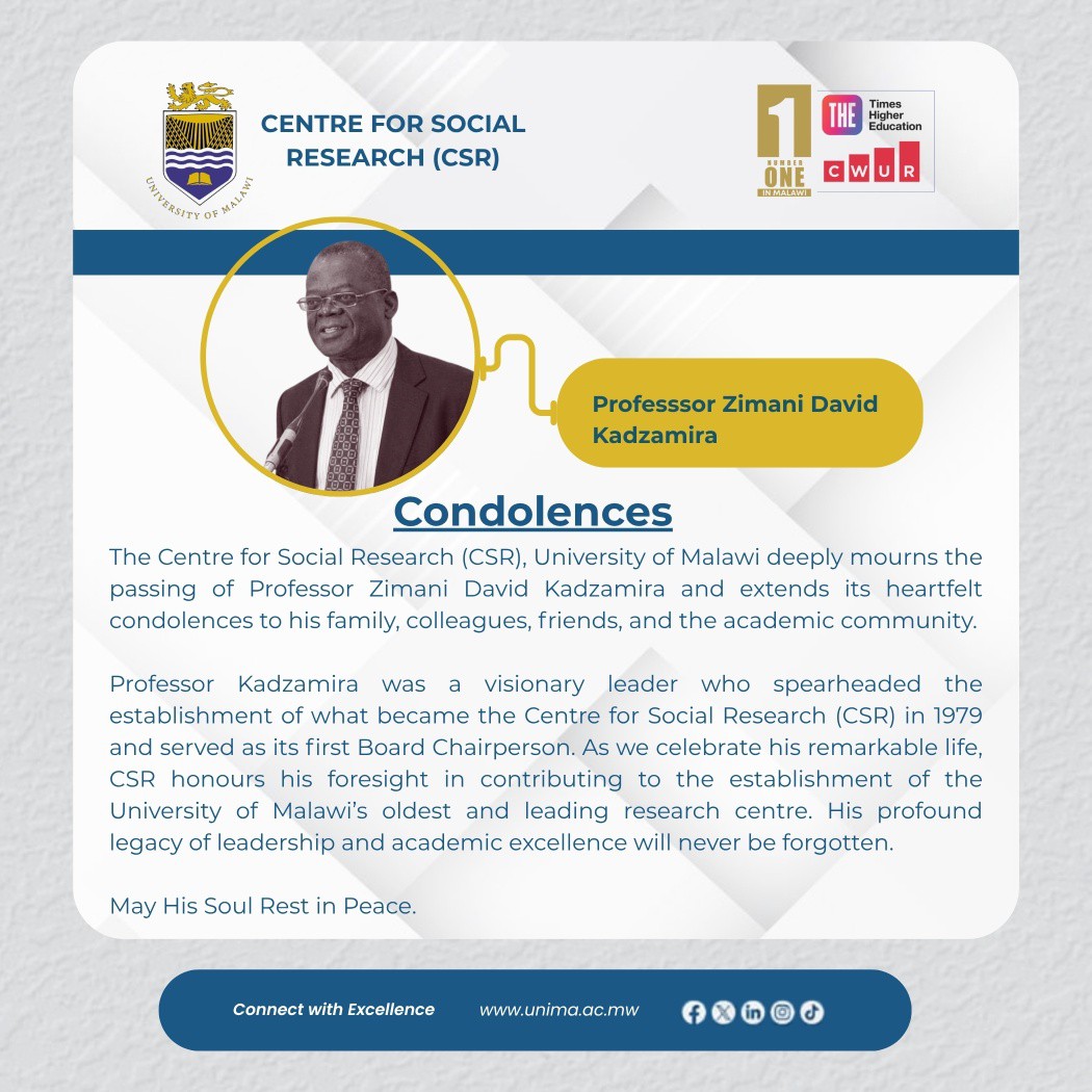 CSR Mourns the Passing of Professor Zimani David Kadzamira